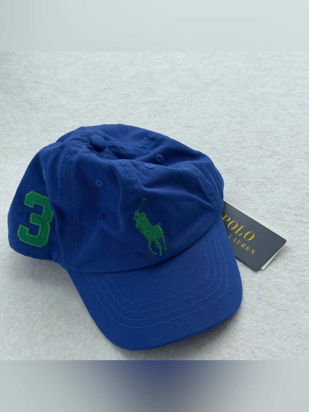 Polo Ralph Lauren Boys Big Pony Baseball Cap Sapphire Blue Green Size 2-4 NWT